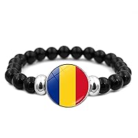 Romania Flag Beaded Bracelet Women'S - Time Gem Creative Beaded Bracelet All-Match Flag Bracelet Hand Novelty Handm