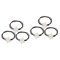 BESTOYARD 6 Pcs Snowflake Hair Tie Scrunchy Hair Tie Ropes Hair Ornaments for Women Big Scrunchies Scrunchy Ponytail Holder Pretty Scrunchies Miss Rhinestones Christmas White Bracket