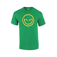 Evil Smiling Face with Yellow Devilish Smile Cool Retro Sarcastic Grin Funny Novelty T-Shirt-Kelly-XXXL