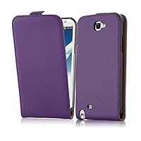 Case Compatible with Samsung Galaxy Note 2 in Lilac Violet - Flip Style Case Made of Smooth Faux Leather - Wallet Etui Cover Pouch PU Leather Flip
