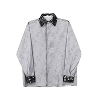 Spring Chinese Style Shirt Men's Long Sleeve Lapel Clothing Single Breasted Tops