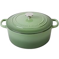 Enameled Cast Iron Dutch Oven Pot With Lid, 5.5 Quart, for Bread Baking, Cooking, Pistachio Green