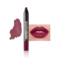 VASANTI Matte Crush Lipstick Pencil (Berry First Kiss - Rich Plum Berry) - High Pigmented Waterproof Soft Matte Lip Liner Makeup Cosmetics