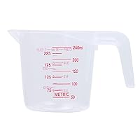 YiZYiF Kitchen Measuring Cups Plastic Heat-resistant Stackable Graduated Cup with Angled Grip and Spout for Flour Oil Powder Clear 250ml/8oz