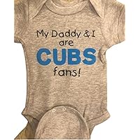 My Daddy and I are Cubs fans handmade baby one piece infant bodysuit