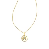 14k Gold-Plated Brass Letter A-Z Disc Reversible Pendant Necklace, Fashion Jewelry for Women