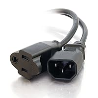 Legrand - C2G Monitor Power Cord, 18 AWG Monitor Cable, Black Computer Cord, 3 Foot Short Extension Cord, 1 Count, C2G 03132