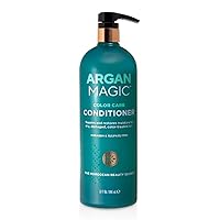Argan Magic Color Care Conditioner - Repairs and Restores Moisture to Dry, Damaged Color Treated Hair | Infused with Moringa Oil, Keratin & Botanical Extracts | Made in USA | Paraben Free (32 oz)
