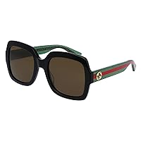 Square Sunglasses for womens GG0036SN 002 Black/Green/Red 54mm 0036
