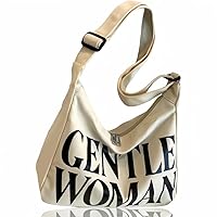 Gentle Woman Tote Bag Canvas Handbags Shoulder Bag with Adjustable Strap Zipper Compartment Office Travel Essentials