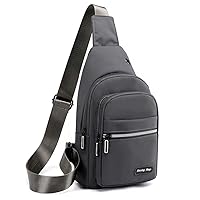 Seoky Rop Sling Bag Crossbody Backpack for Men Women Small Chest Shoulder Bag for Travel Hiking Daypack Grey
