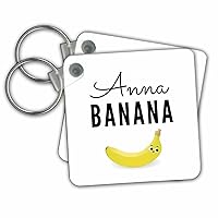 3dRose Key Chains Anna Banana - Cute Nickname Rhyme Nick Name Love Kawaii Cartoon Fruit (kc-372755-1)