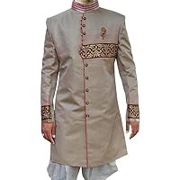 INMONARCHIndian Sherwani for Men Ivory Indo Western Ethnic Designer Sherwani INCL03651 Off White
