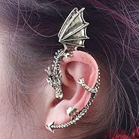 1Pc Vintage Gothic Punk Twine Dragon Shape Ear Cuff Rock Clip Earring Women Men Rock Hip Hop Snake Chain Earrings
