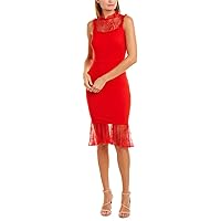 Women's Two to Tango Lace Illuson Fitted Sheath Dress
