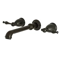 Kingston Brass KS7125NL Naples Two-Handle Wall Mount Bathroom Faucet, 10-7/16 inch in Spout Reach, Oil Rubbed Bronze