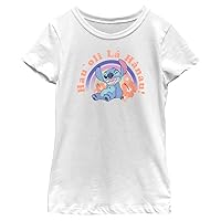 Fifth Sun Disney Lilo Hau Oli La Hanau Stitch Girls Short Sleeve Tee Shirt