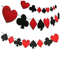 BESTOYARD Poker Banner 2pcs Night Party Decorations Vegas Party Decorations Triangle Bunting Hanging Bunting Garland Poker Party Garland Party Hanging Banner Heart Decor Love Props