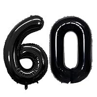 GOER 42 Inch Black 60 Number Balloons for 60th Birthday Party Decorations 60th Anniversary Party Supplies