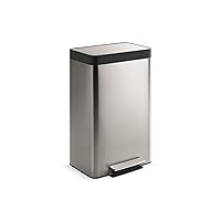 20940-ST 13 Gallon Kitchen Step Trash Can with Foot Pedal, Soft Close Lid, Stainless Steel