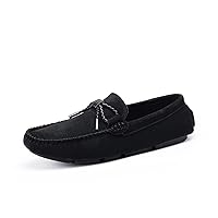 Mens Slip-on Driving Suede Knot Buckle Loafers Shoes Low-Top Casual Moccasins