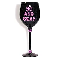 CNVELD-7856-04 50 and Sexy Wine Glass, Black, Black, 9