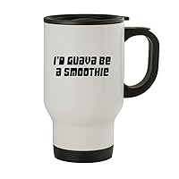 I'd Guava Be A Smoothie - Stainless Steel 14oz Travel Mug, White