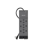 Belkin Surge Protector, 3940 Joules, 12 Outlets, 8', Gray