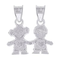 925 Sterling Silver Unisex Baby Girl Boy Fashion Charm Pendant Necklace Measures 22.9x21.4mm Wide Jewelry Gifts for Women