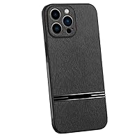 LOFIRY- Slim Case for iPhone 15Pro Max/15 Pro/15 Plus/15, Camera Hole Protective Faux Leather Phone Cover for Women Men Drop Protection (15 Plus,Black)