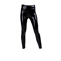 Womens PU Leather Black Leggings Tights Thick Stretchy Comfortable Sexy Party Wear High Waisted Pants Plus Size