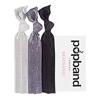 POPBAND Headbands 3 Pack Black Silver Grey