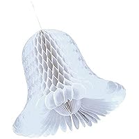 Elegant White Bridal Paper Honeycomb Bells - 5