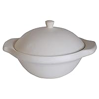 M0792 Earthenware Pot, White, Quore Banko Ware Made in Japan