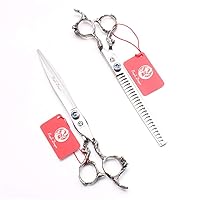 Professional Hair Cutting Scissors Set Stainless Steel Hairdressing Shears Set Professional Thinning Scissors ForBarber Salon Home Men Women Kids Adults Shear Sets