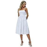 Dresses for Women 2024 Sleeveless Backless Cami Midi Dress