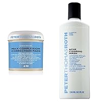 Peter Thomas Roth Max Complexion Correction Pads with Acne Clearing Wash, Maximum-Strength Salicylic Acid Face Wash, Clears Up and Helps Prevent Breakouts