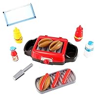 Playset | Hot Dog Roller Grill Pretend Food Playset | Bonus: Multi-Purpose #10 Size Pouch (Color May Vary)