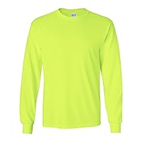 Gildan Ultra Cotton 6 oz. Long-Sleeve T-Shirt (G240)- SAFETY GREEN,2XL
