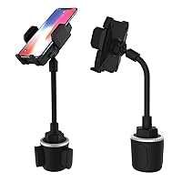 Cup Holder Cell Phone Mount Cradle Stand for Car,Golf Cart,Truck,Fits Most Smartphones,8-Inch Long Gooseneck,360 Rotation Adjustable,Black