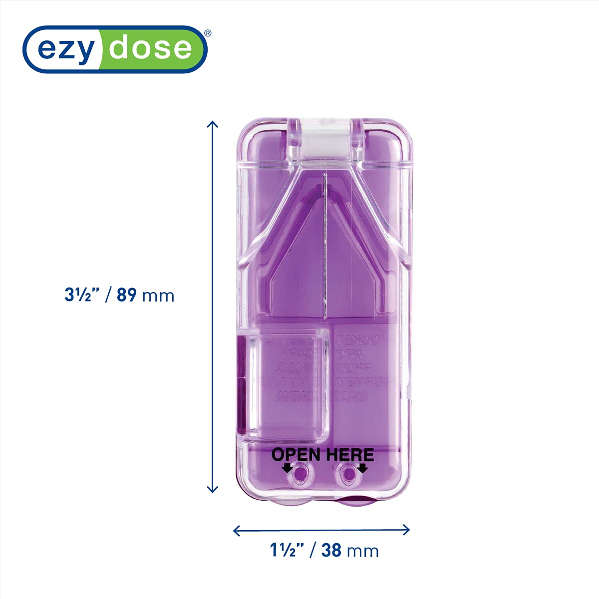 Ezy Dose Pill Cutter and Splitter with Dispenser, Cuts Pills, Vitamins, Tablets, Stainless Steel Blade, Travel Sized, Colors May Vary