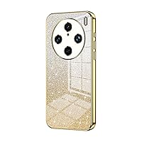 Protective Phone shell Compatible With VIVO X100 Pro Case,Clear Glitter Electroplating Hybrid Protective Phone Cover,Slim Transparent Anti-Scratch Shock Absorption TPU Bumper Case Compatible with X100