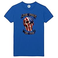 Live Free or Die Skull and Flag Printed T-Shirt