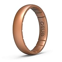 Enso Rings Thin Elements Silicone Ring Infused with Precious Elements – Stackable Wedding Engagement Band – 4.3mm Wide, 1.75mm Thick