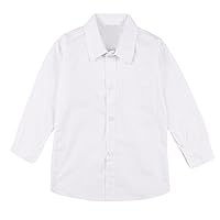 iiniim Kids Boy's School Uniform Long Sleeve Classic Solid Button-Down Oxford Shirt