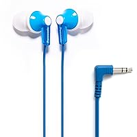 Panasonic ErgoFit Wired Earbuds, In-Ear Headphones with Dynamic Crystal-Clear Sound and Ergonomic Custom-Fit Earpieces (S/M/L), 3.5mm Jack for Phones and Laptops, No Mic - RP-HJE120-A (Blue)