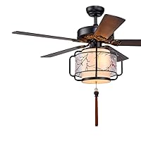 Ceiling Fans with Lamp Chinese Ceiling Fan Light Leaf Lantern Fan Chandelier Living Room Dining Room Fan Light with Light Ceiling Fan Indoor Lighting/B/42In-Remote Control