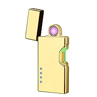 Laser Induction Spinning Arc Lighter USB Rechargeable Plasma Electric Windproof Cool Lighter (Gold)