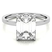 Nitya Jewels 2.20 CT Emerald Moissanite Engagement Rings, Wedding Bridal Ring Set Solitaire Accent Halo Style 10K 14K 18K Solid Gold Sterling Silver Anniversary Promise Ring Gift for Her
