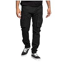 Mens Cargo Pants Relaxed Fit Elastic Waist Pants for Men Drawstring Work Pants with Cargo Pocket Man Tactical Pants